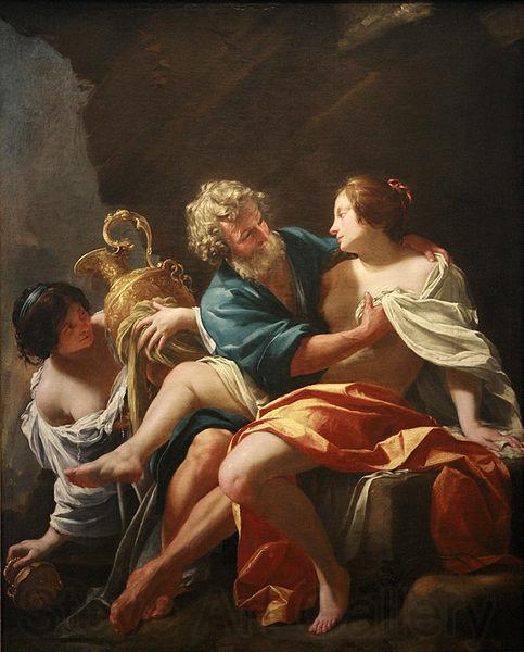 Simon Vouet Loth and his daughters, Simon Vouet Norge oil painting art